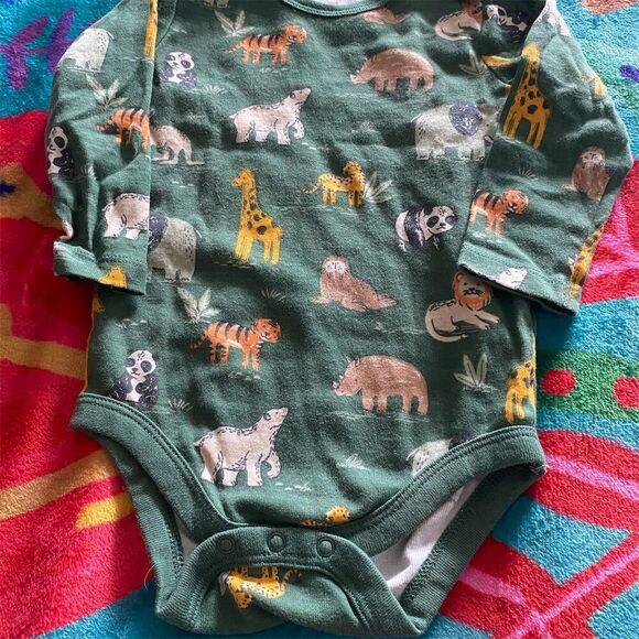 Green Animal Print Kids Bodysuit - Picture 1 of 3